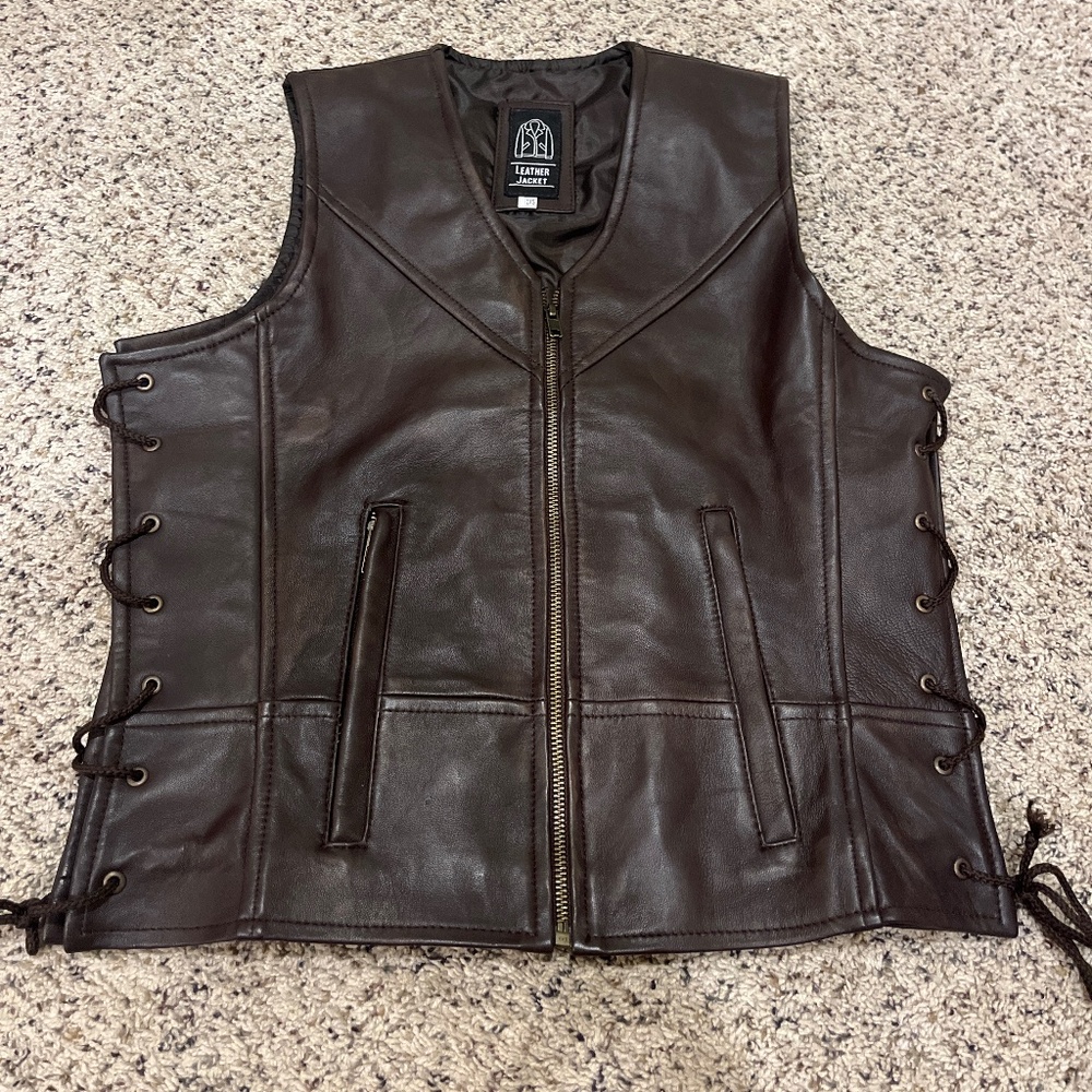 Women’s leather motorcycle vest